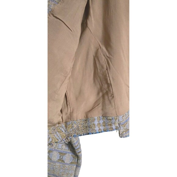 Free People Juliette Cropped Tan Jacket Raw Hem Tapestry Women's Large NWT - Picture 6 of 11